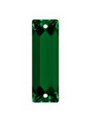 Baguette sew-on stone flat 2 hole 18x6mm Emerald