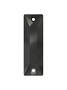 Baguette sew-on stone flat 2 hole 21x7mm Jet Hematite