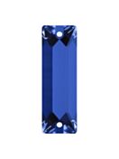 Baguette sew-on stone flat 2 hole 21x7mm Sapphire