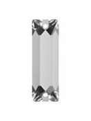 Baguette sew-on stone flat 2 hole 26x9mm Crystal