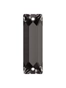 Baguette sew-on stone flat 2 hole 26x9mm Black Diamond