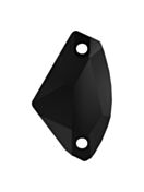 Galactic sew-on stone flat 2 hole 14x9mm Jet