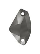 Galactic sew-on stone flat 2 hole 19x12mm Jet Hematite