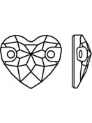 Heart sew-on stone flat 2 hole 16x14mm Crystal Golden Shadow