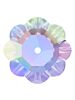 Flower sew-on stone flat 1 hole 6mm Crystal AB