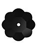 Flower sew-on stone flat 1 hole 6mm Jet