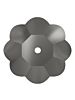 Flower sew-on stone flat 1 hole 6mm Jet Hematite