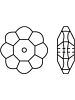 Flower sew-on stone flat 1 hole 6mm Violet